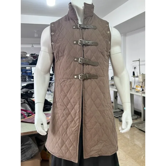 S-4XL Gambeson kostium Aketon zbroja kamizelka średniowieczny Viking strój bez rękawów Larp wojownik rycerz myśliwy strój dla dorosłych mężczyzn