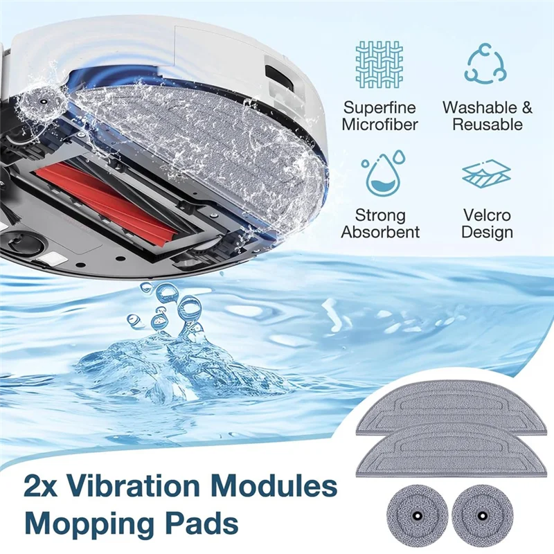 ABZA-10PCS ممسحة الوسادة الملء ل Roborock S8 ماكس الترا / S8 Maxv الترا روبوت فراغ استبدال قابل للغسل وقابلة لإعادة الاستخدام ممسحة القماش