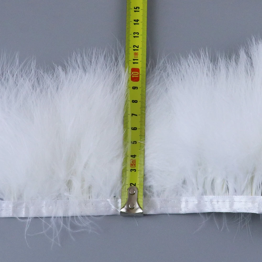 1 Meter Fluffy Turkey Marabou Feathers Trim Ribbon 8-10CM for Wedding Clothing Party Dress Decoration Accessories Sewing Plumes