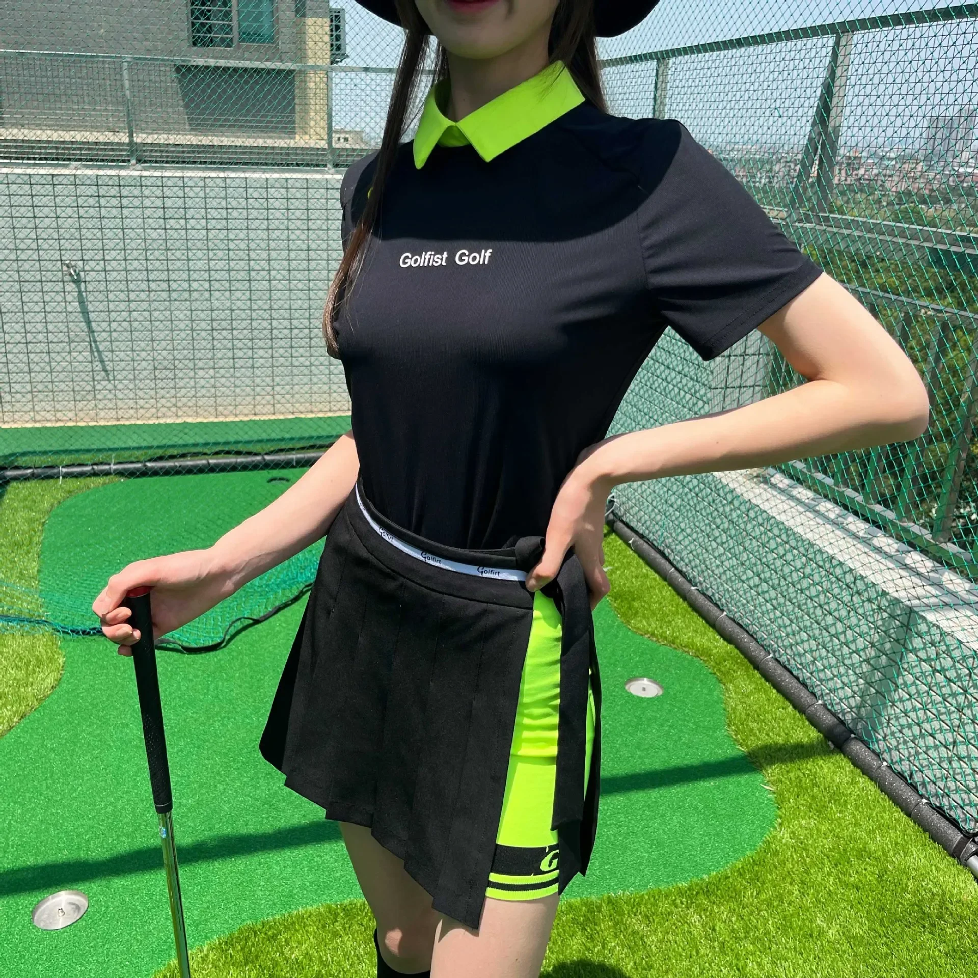 Summer Golf Shirt Wear for Women Tennis Skort Korean 2024 Badminton Clothing Outdoor Elegant Activities Wear Fitness Sportswear