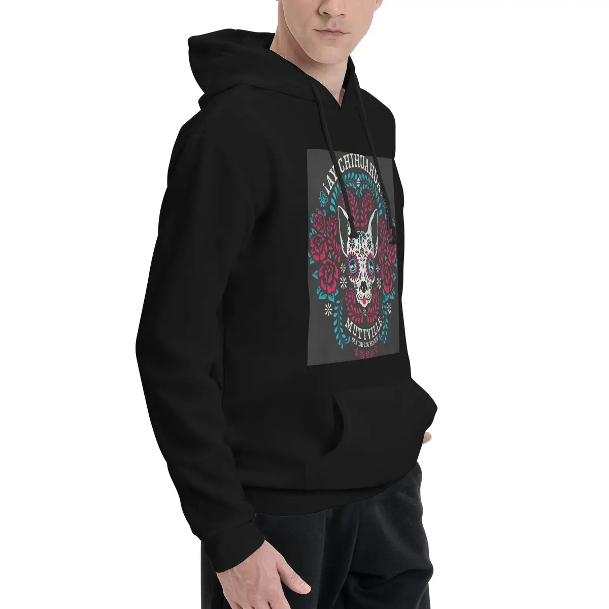Day Of The Dead Dog Print Hoodies Men Women Casual Pullover Sweatshirt Hip Hop Long Sleeve Streetwear Autumn Winter
