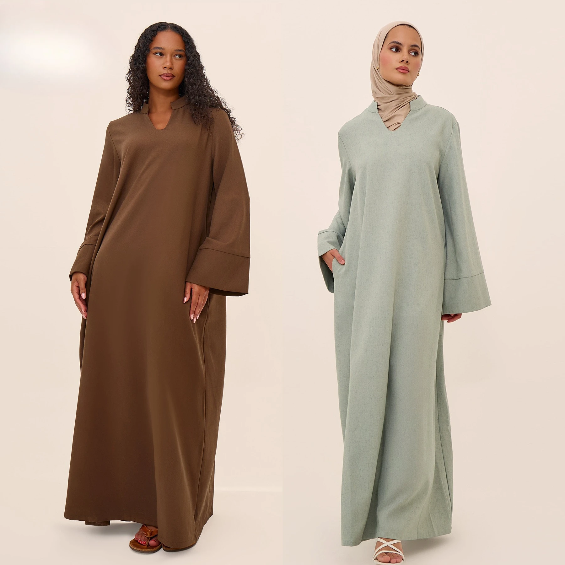 

Новая коллекция Абая 2026, скромные платья, простая закрытая Абая, однотонная Абая, женское мусульманское платье, льняная исламская одежда, женский халат