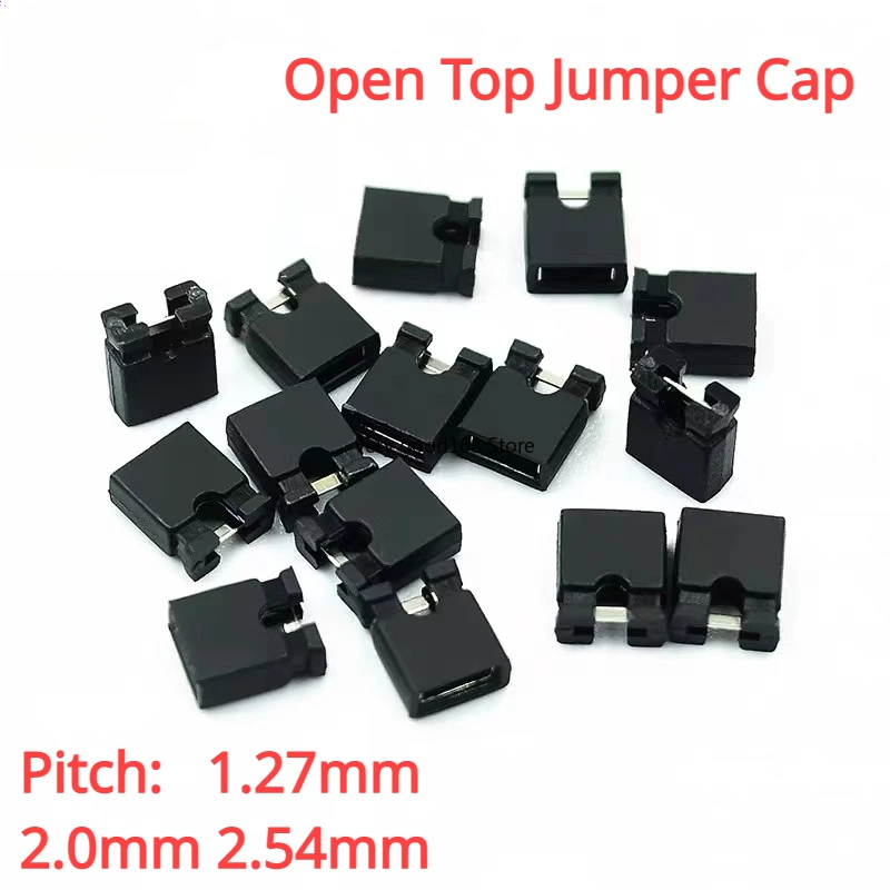 100PCS Jumper cap short circuit jumper cap spacing 1.27 / 2.00 / 2.54MM opening short circuit block pin header connection cap