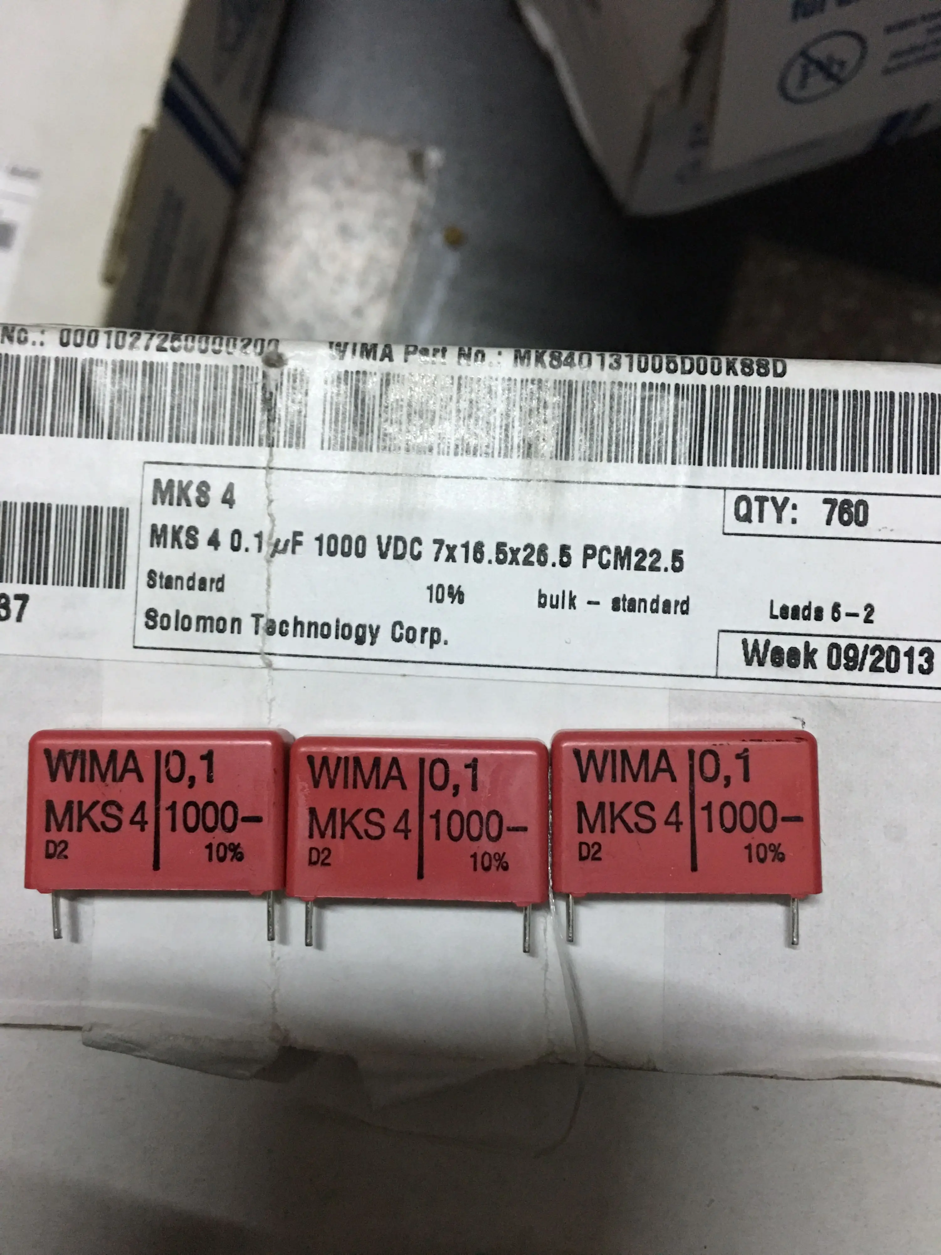 20pcs/lot German original WIMA Metallized Polyester (PET) MKS4 Series Audio fever stepless coupling capacitor free shipping 1