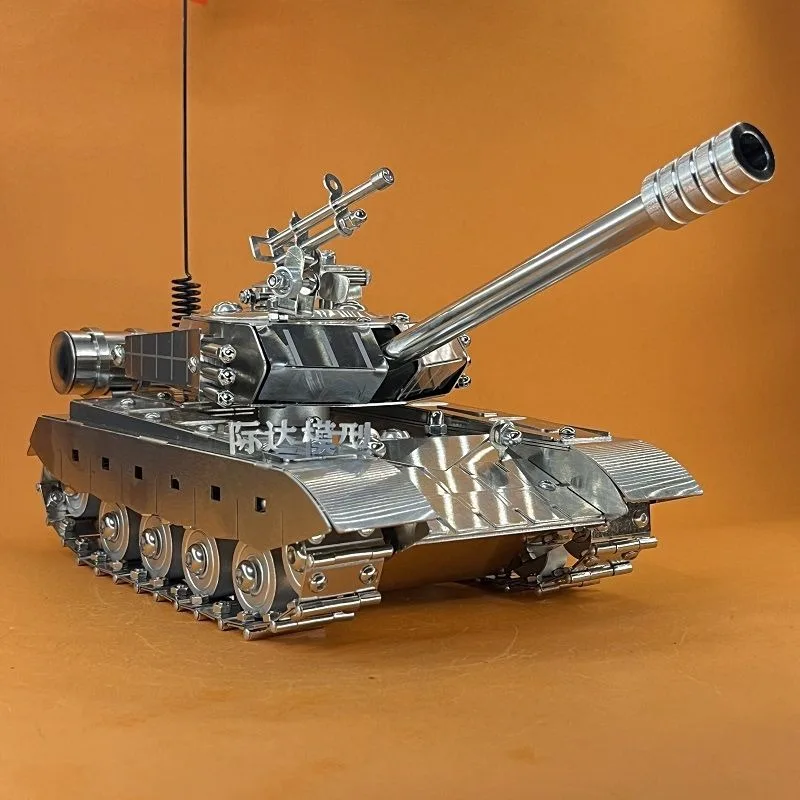 Tanque de batalla principal T99 de acero inoxidable, modelo de tanque de aleación 1:32, adornos, juguetes de metal, hucha y tanque grande