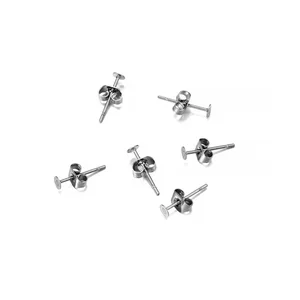 Gold Stainless Steel in White Post Earring Studs, Pins Base with Plug Discoveries Earring, Ear Back for DIY to make jewelry, 100 pcs/lot 8 Main Base Sales for Earring - №4
