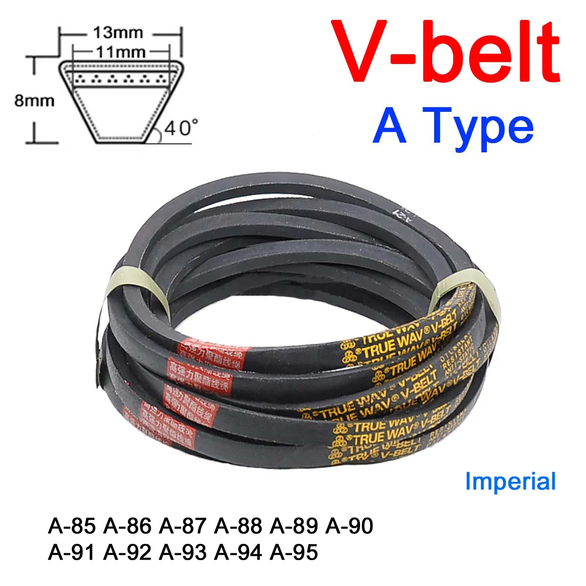 

1Pc A Type V-belt Type A-85 A-86 A-87 A-88 A-89 A-90 A-91 A-92 A-93 A-94 A-95 for Automotive Equipment Agricultural Equipment