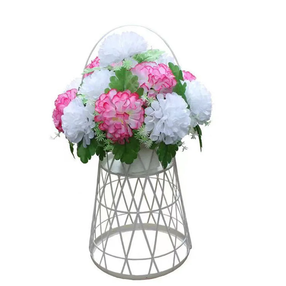 

2Pcs Sacrificial Flower Basket Holders H held White Plastic Durable Strong Portable Garden Funeral Accessories Storage