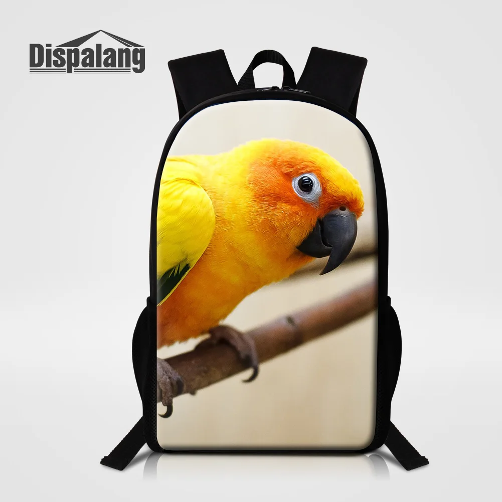 

Dispalang Children Lovely Parrot Backpack To School Primary Rugtas Colorful Bird Printing Bookbag Female Shoulder Bag For Travel