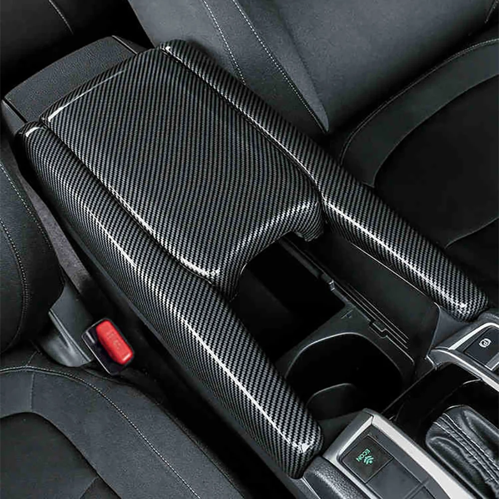 3pcs Central Armrest Box Decor Panel Trim Covers For Honda Civic 2016 2017 2018 2019 2020 2021 Car inner decorative accessories view 5