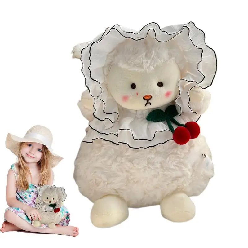 

Мягкая овечья ягненка, плюшевые мультяшные игрушки, 22 см/8,66 дюйма, мягкая милая овечка с вишней, плюшевая кукла для прикроватной тумбочки