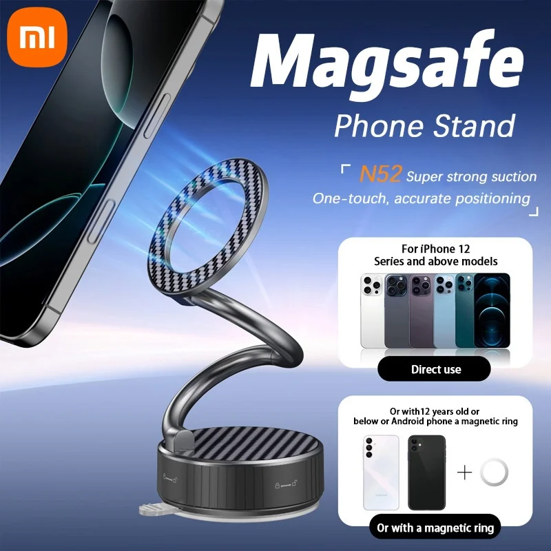 

Xiaomi Magsafe Magnetic Car Phone Stand Vacuum Suction Cup Folding Holder Multi Functional Automotive Navigation Magnetic Holder