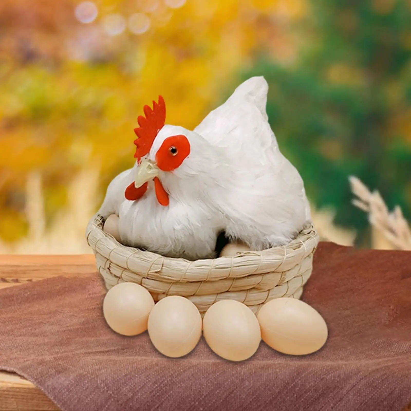 Fake Simulation Hen Figurine Chicken Garden Statue Decorative Hen for Outdoor Patio Yard Easter and Micro Landscape