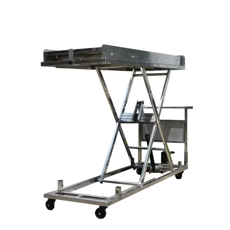 Hospital furniture arabian style hydraulic manual morgue mortuary trolley for hospital use