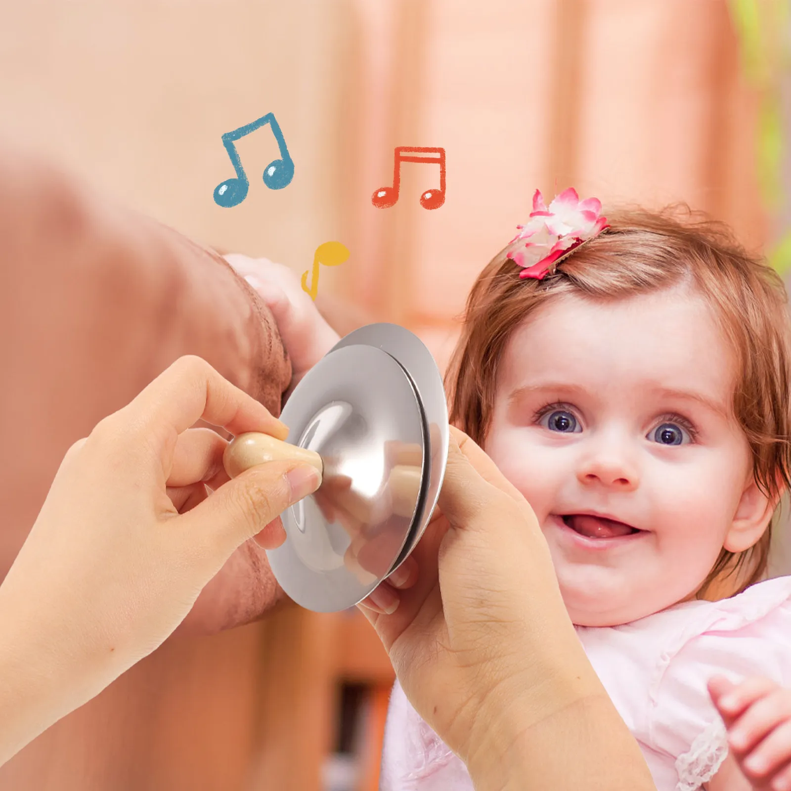 2Pcs Mini Cymbals Finger Cymbals Small Musical Instruments Crisp Rhythmic Play Educational Early Learning Portable Sturdy