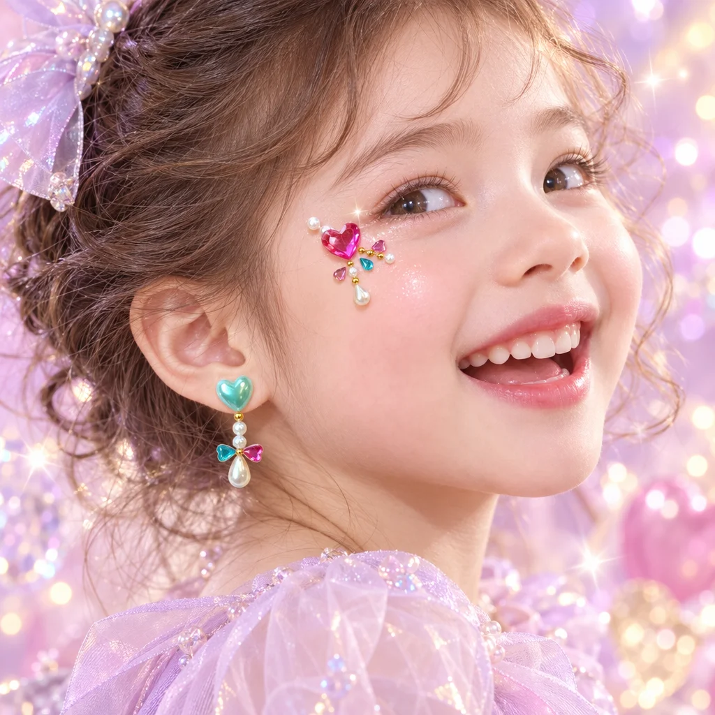 1Pc Acrylic Gem Stickers Girl Performance Face Beads Children Diy Makeup Colorful Crystal Stickers