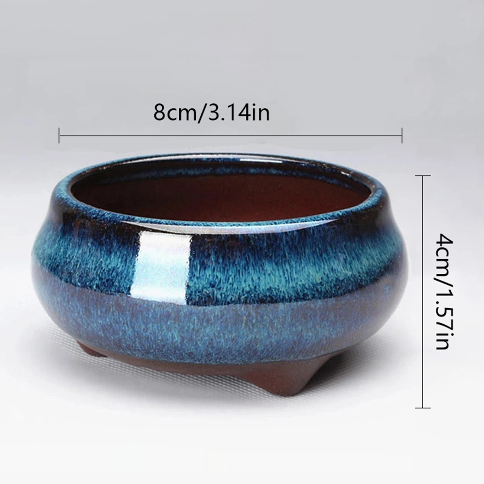 Chinese Style Bonsai Pots Breathable Stoneware Bonsai Pots With Holes Chinese Style Bonsai Flowerpot Ceramic Crafts for Garden