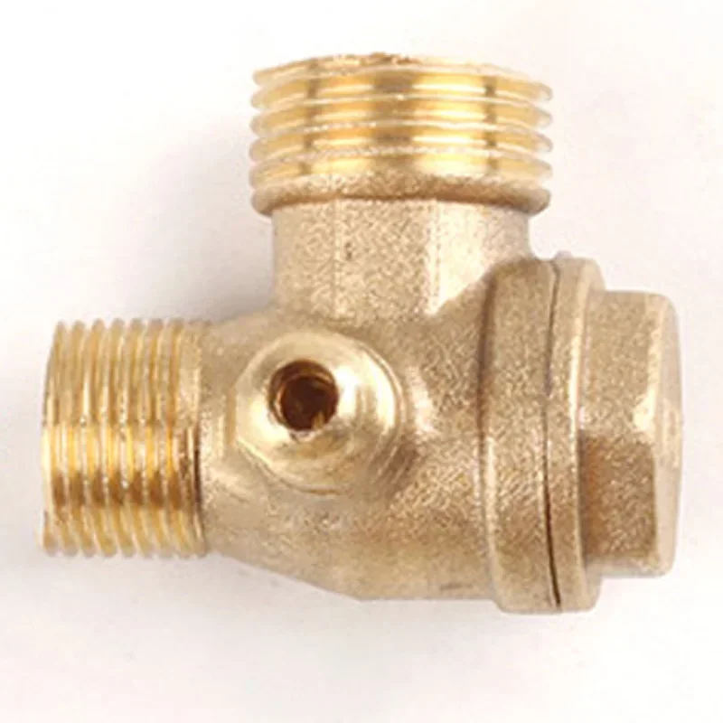 10*16*20 3-Port Brass Threaded Check Valve Air Compressor Tube Connect Air Pressure Tank Compressor Piston Pump Connector Tool