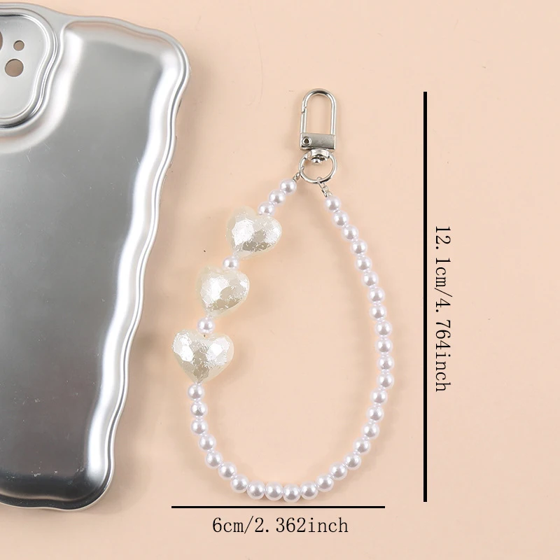 Fashion Acrylic Pearl Beaded Telephone Lanyard For Anti-Loss Cellphone Jewelry Women Girls Mobile Phone Hanging Keychain