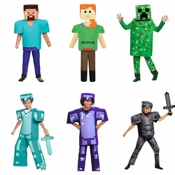 Ensemble de vêtements de cosplay My World pour enfants, armure diamantée MC, Creeper, série Alex, jeux populaires, cadeaux de Noël pour enfants