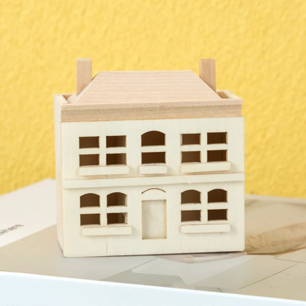 

Wooden Villa Ornament Mini House Decor Ideal for Miniature Garden Party Pot Decoration Outdoor Indoor Use Sand Table Prop