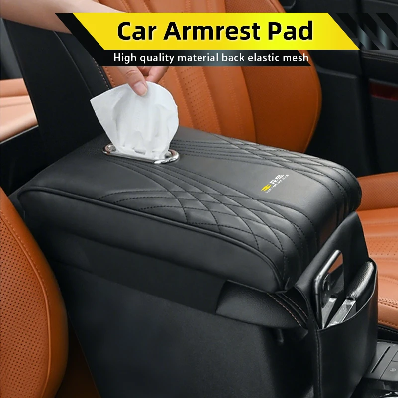 Car Armrest Box Pad Leather Central Arm Rest Tissue Box With Storage Pocket  For Renault RS Performance Clio Scenic Logan Megane