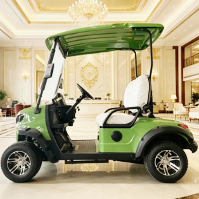 2026 New Wholesale Electric Golf Cart 2 Seats Li-Ion Battery 72V Electric Golf Cart With 12-Inch Off-Road Tires Upholstered Seat