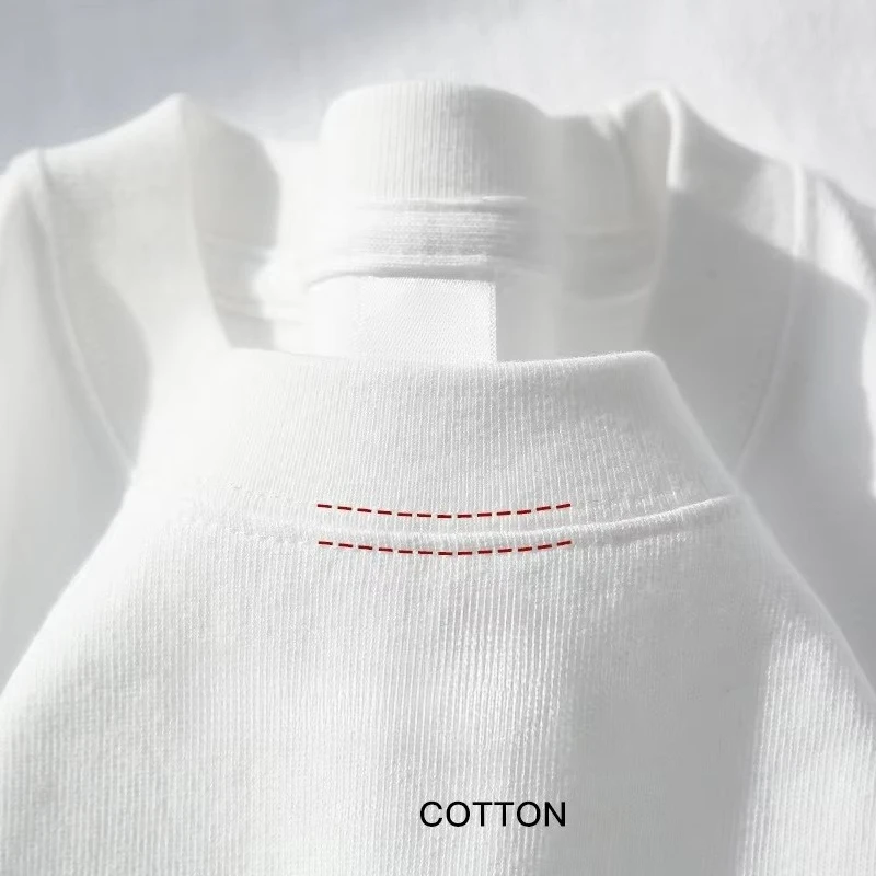 Men's T-shirt Hit Hot, Heavyweight Cotton T-shirt, Summer Round Neck Loose Short Sleeved Men's and Women's Basic T-shirt
