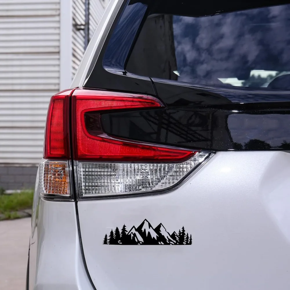 Mountain Tree Vinyl Sticker Snow Peak Decal Luggage Car Exterior Decoration Accessory