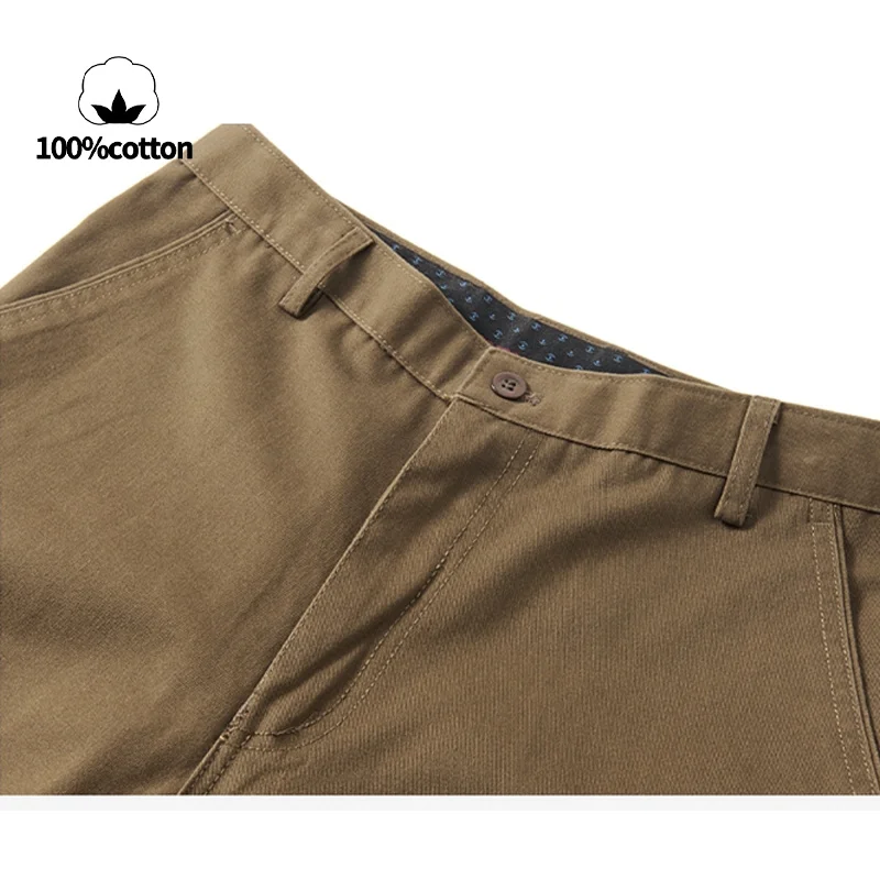 100% Pure Cotton Men's Business Casual Pants – Breathable, Durable & Anti-Wrinkle Straight-Leg Trousers