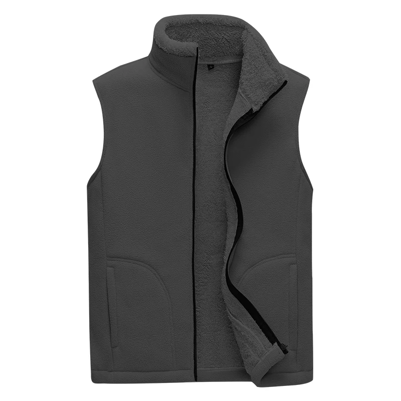 2026 brand Men Lamb Wool Casual Warm Sleeveless Jacket Vest Autumn Winter New XJ812