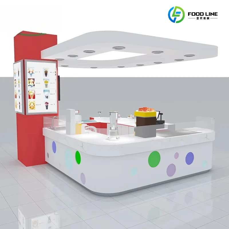 FL Customized Kiosk Toy Design Mall Ice Cream Bubble Tea Mini Bubble Tea Fresh Juice bar Counter Retail Store Display showcase