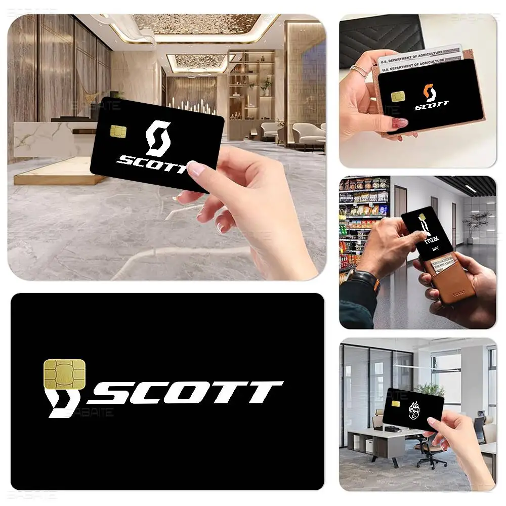 S-ScottS Bike Logo Fashion Matte Gold Silver Black Matte Film Skin Sticker Tape for Bank Credit Debit Card