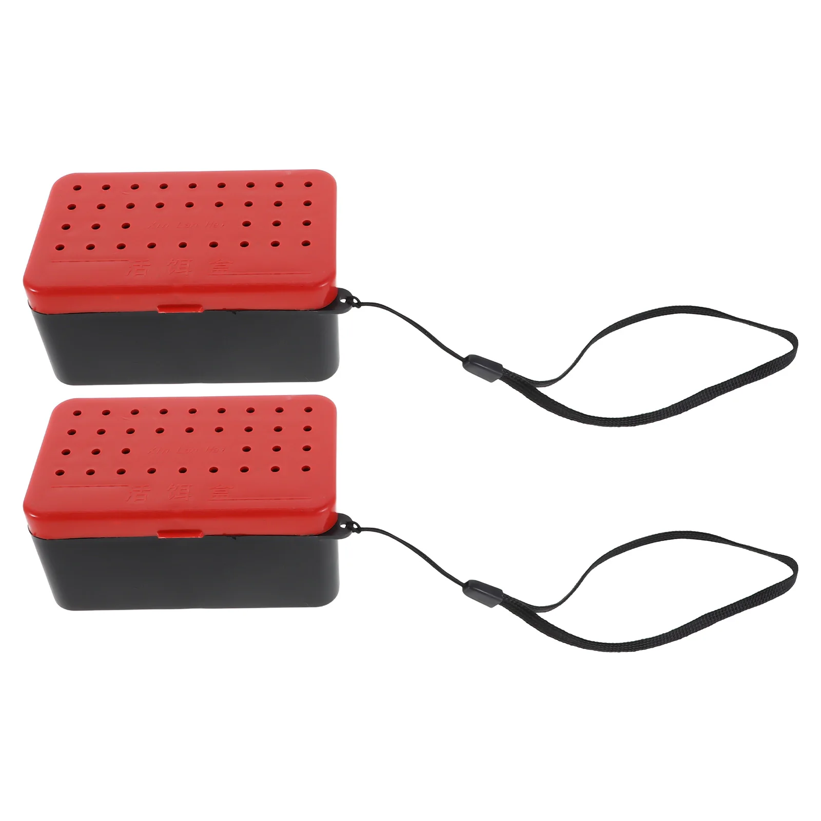 

2 Pcs Fishing Red Worm Box Insulated Bait Bucket Gear Organizer Child