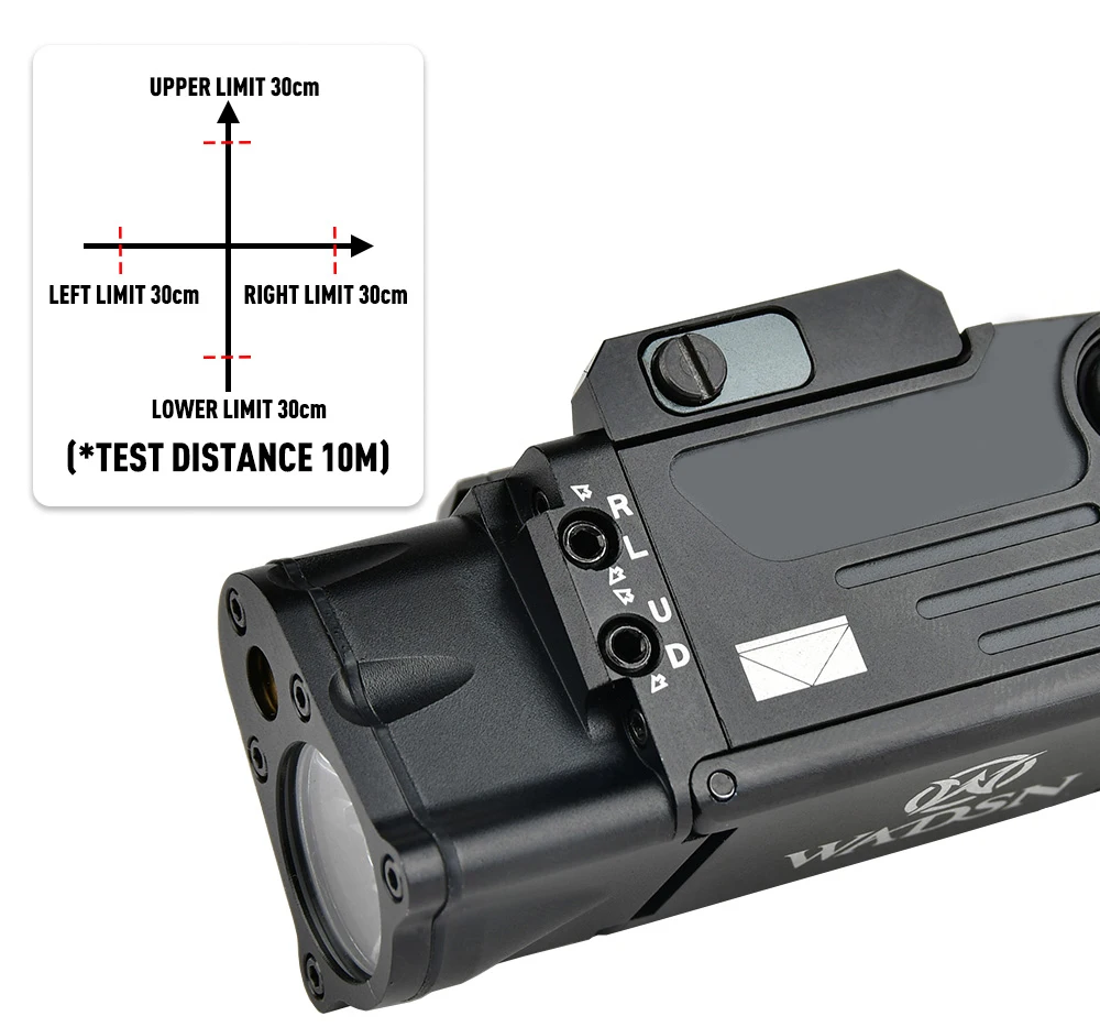 WADSN Taktische SBA Laser-Taschenlampe, Rot-Grün-Laserlampe, Metall-CNC-Airsoft-Scout-Licht, Outdoor-Jagdausrüstung, passend für 20-mm-Schiene – Detail 5