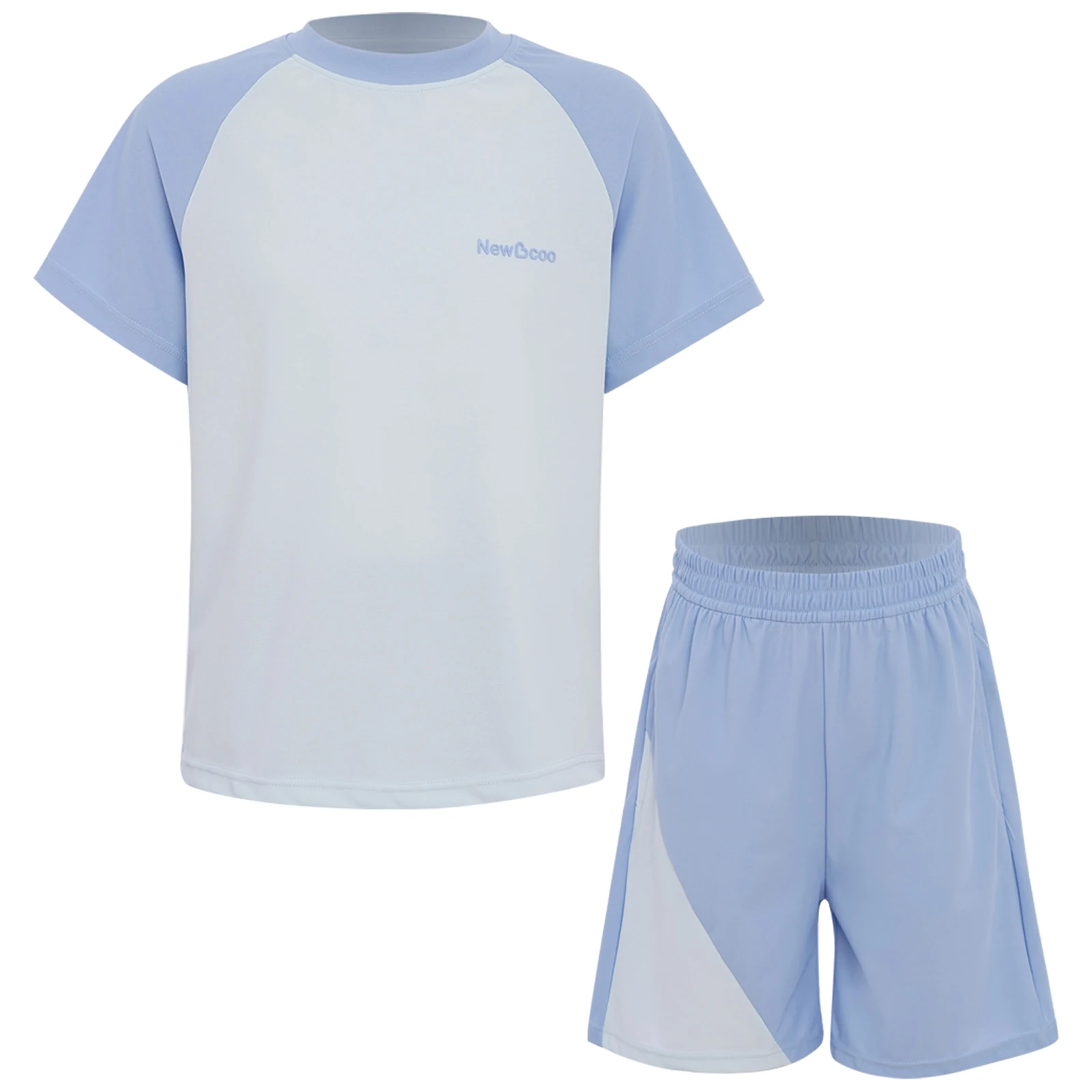 

Kids Unisex Boys Girls Summer New Sports Suit Round Neck Short Sleeve T-shirt with Shorts for Daily Casual Sports Exercise