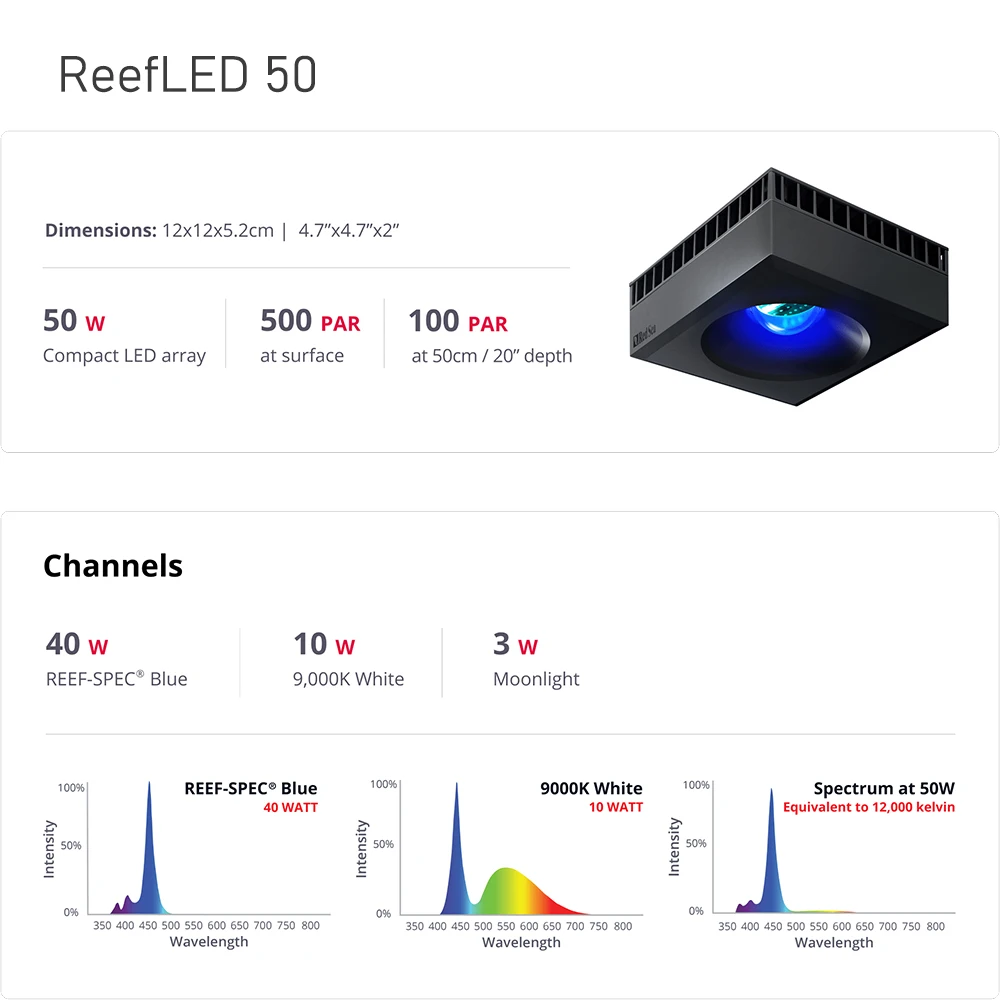 Imagem -03 - Iluminação Led Coral Reef Inteligente para Tanques de Aquário de Água Salgada Programa Wi-fi Série Red Sea Reef 50 s 90 s 160s