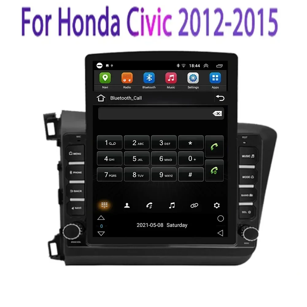 Android 13 mobil 9.7 inci, untuk HONDA CIVIC 2012 - 2015 2016 tipe Tesla Radio Multimedia pemutar Video navigasi GPS kamera RDS tanpa dvd