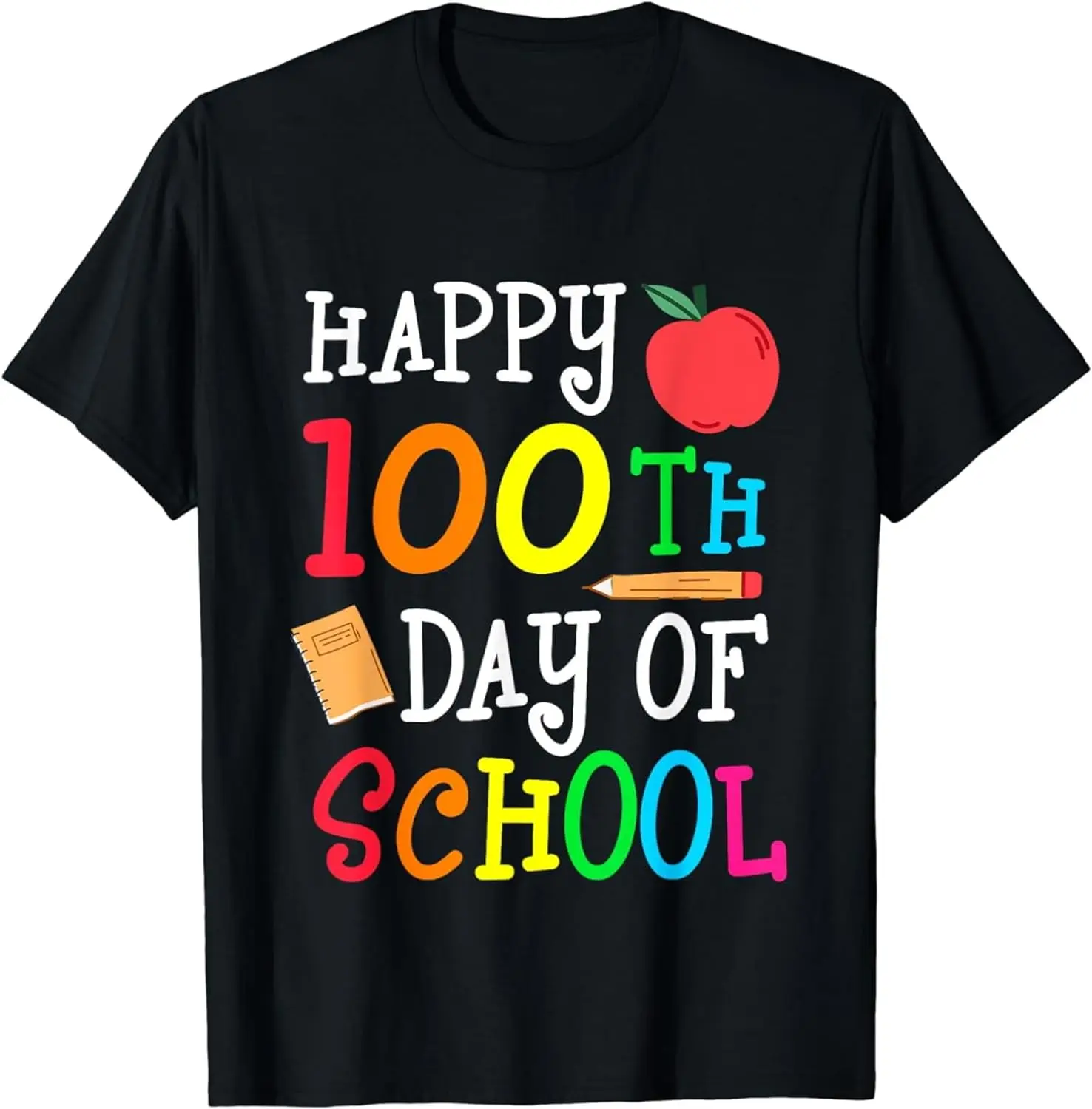 

Happy 100th Day of School Graphic Women's Crew Neck Casual Short Sleeve Vintage Summer Graphic T-Shirt