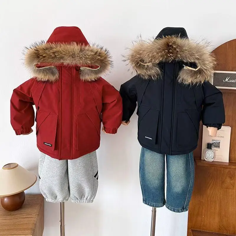 

Winter New Arrival Children's Clothing Korean Style Boys' Stylish Hooded Cotton Coat Versatile Thickened Puffer Jacket for Boys