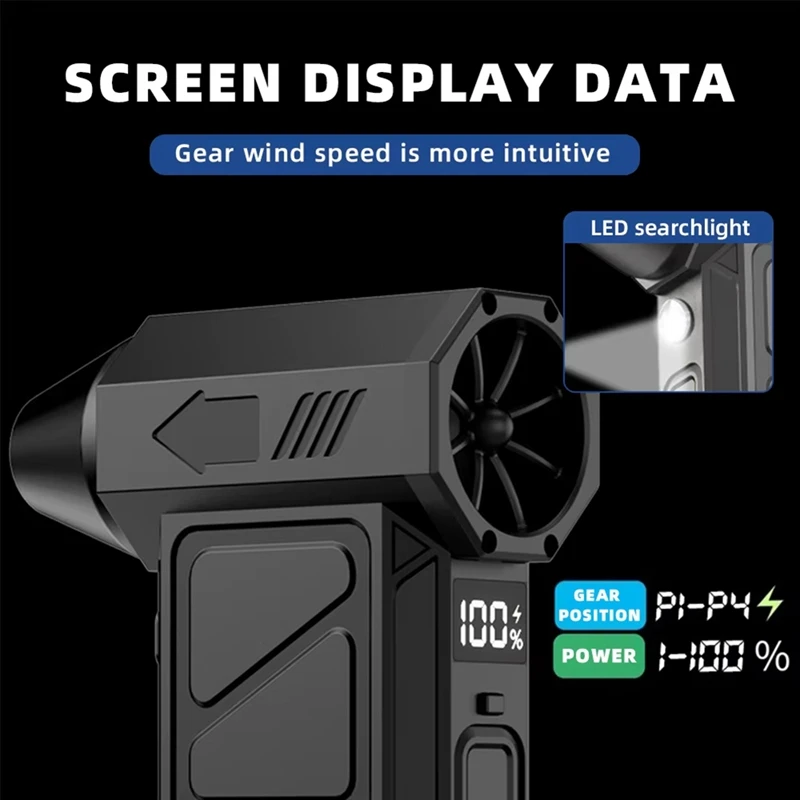 ABDJ- 130000 Rpm turbo jet ventilador de ar elétrico motor sem escova violenta velocidade do vento poeira soprando ventilador recarregável