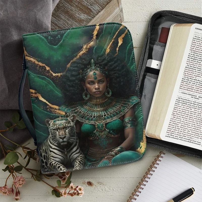 Daily African Women With leopard Print For Women Men Christmas Gift Print Leather Bible Bag Women Cross Design Women's Handbags