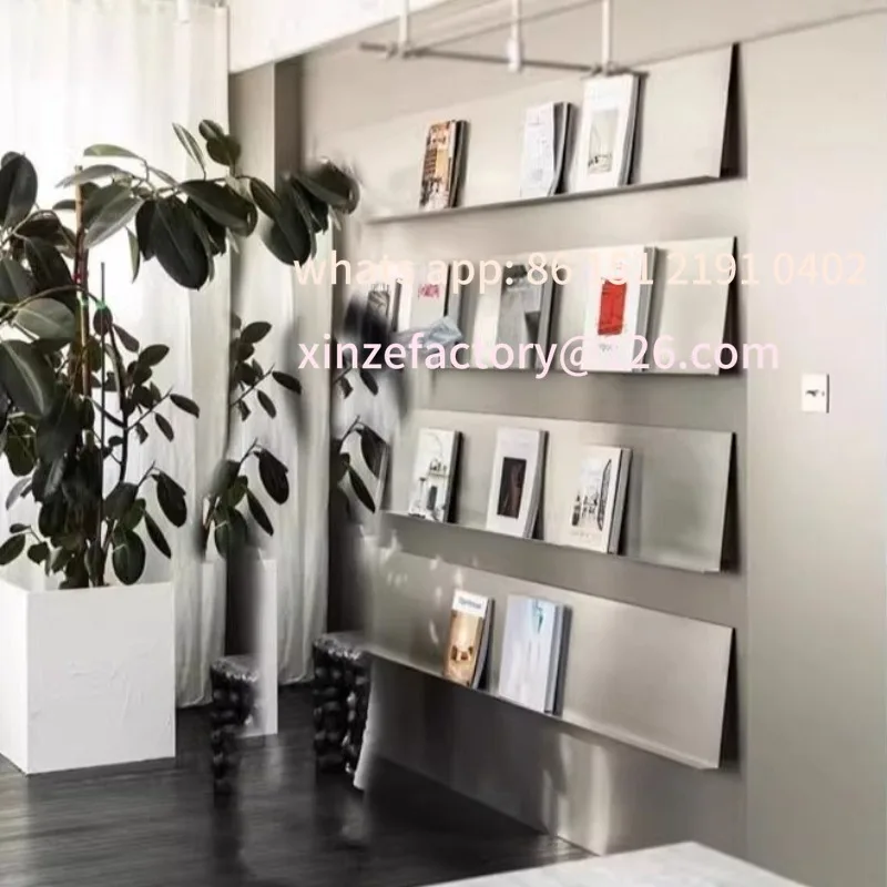 

Customizable Stainless Steel Floating Wall Shelves Living Room Storage Organization Display Racks Bookshelves Bedroom Decoration