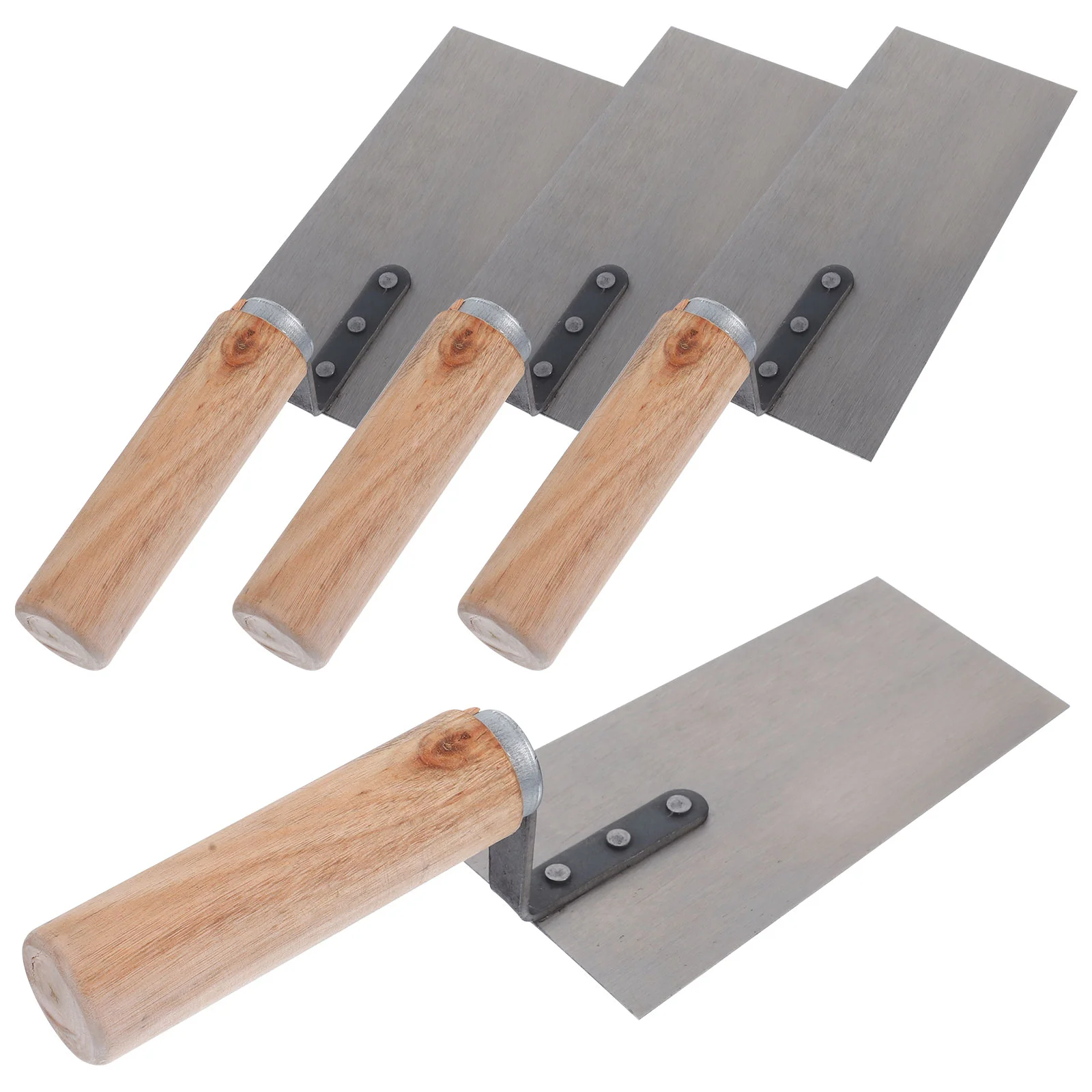 Casas-Espátula Acabamento em Aço Inoxidável, Espátula Plana, Espátula de Alvenaria, Aço Inoxidável, Facas, 4Pcs