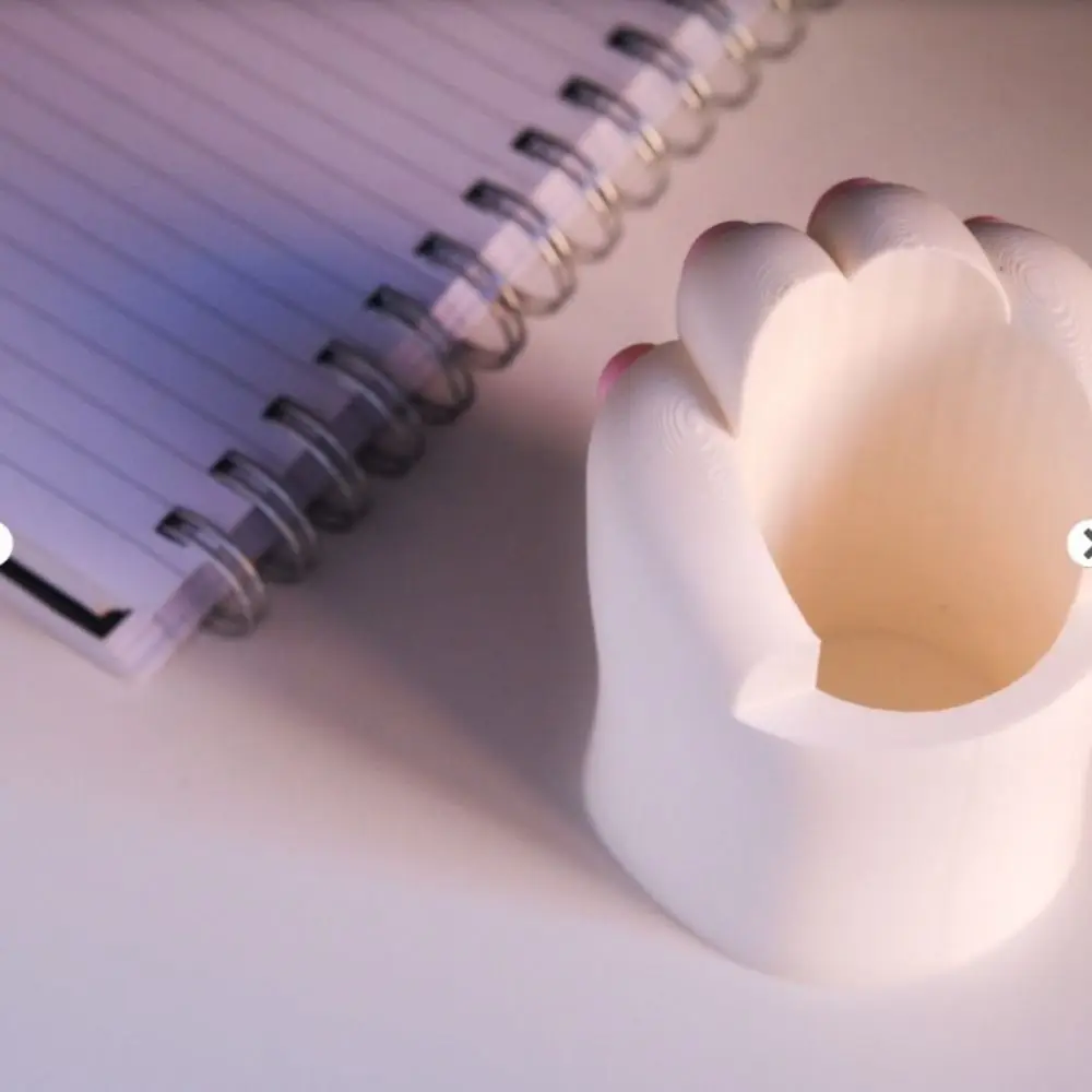 

Милый держатель для ручек в форме кошачьей лапы, многофункциональный силиконовый контейнер для ручек, прочный мультяшный органайзер для ручек, настольный органайзер