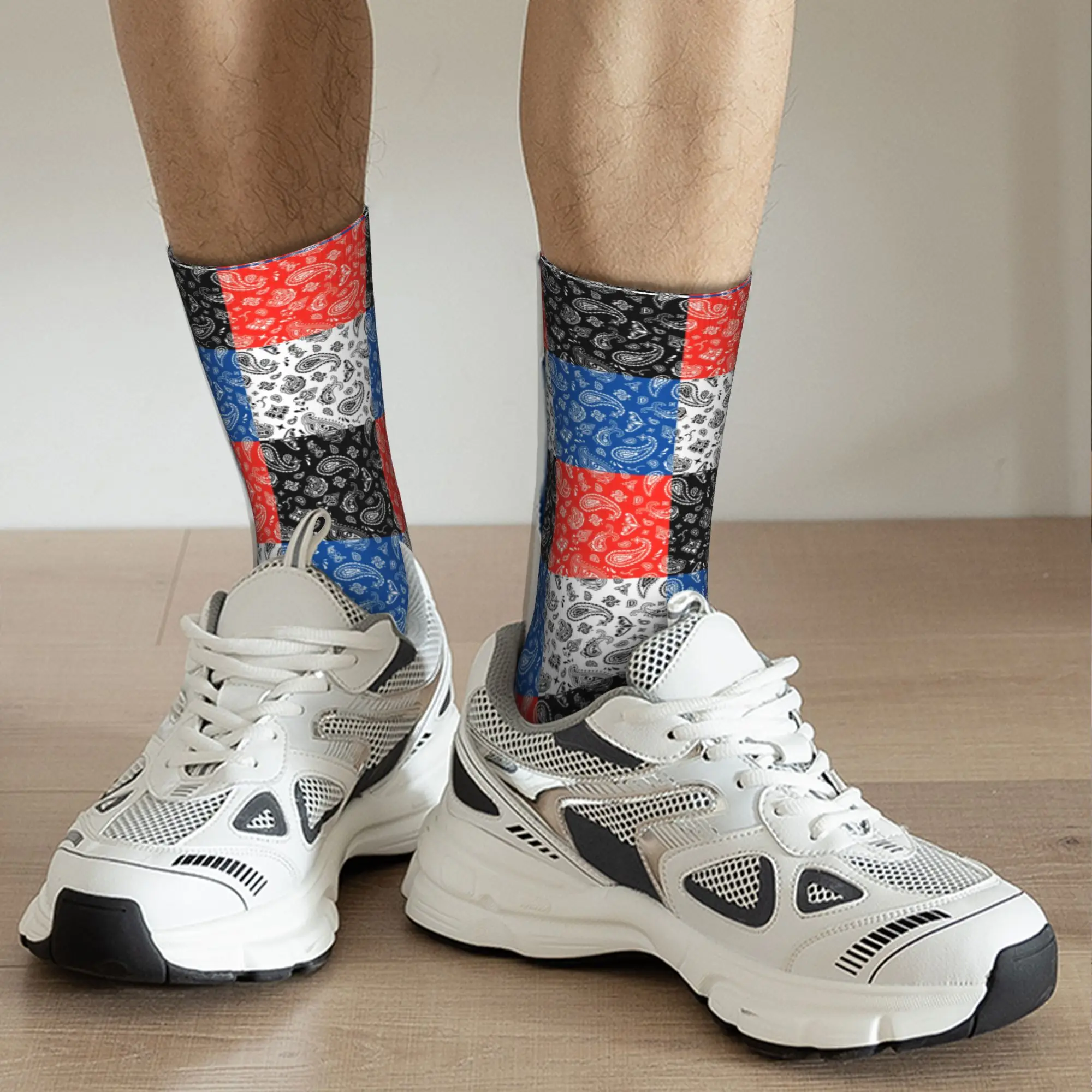 Мужские носки Swirly Paisley Art на заказ, модные классические носки унисекс с 3D принтом в стиле бохо, богемные носки с цветочной текстурой