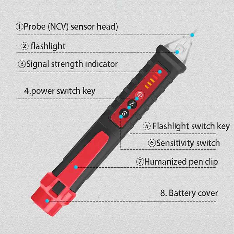 Electric Indicator Digital AC/DC Voltage Detectors Smart Non-Contact Tester Pen Meter Current Electric Sensor Test Pencil