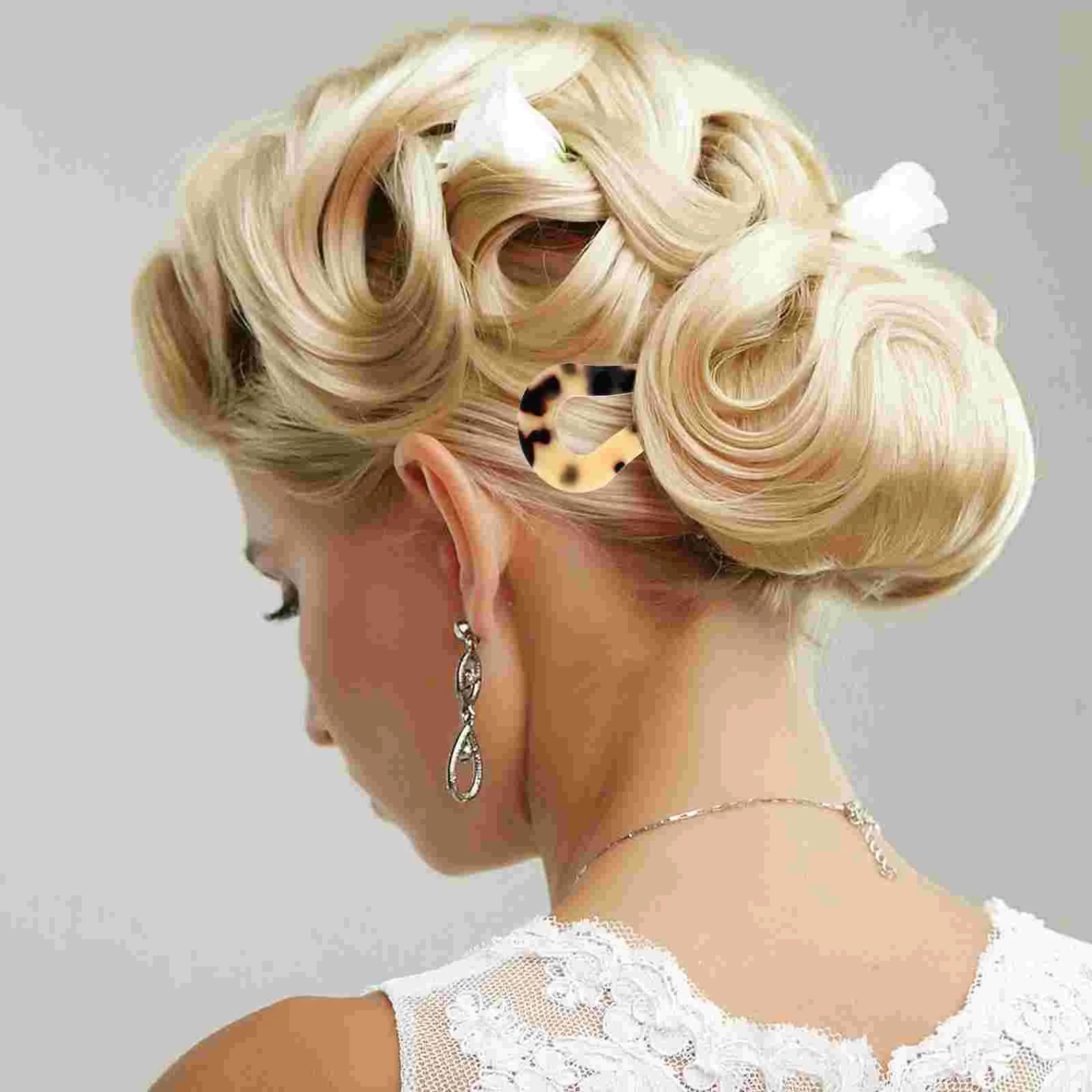 

2 Pcs Hair Pin U-shaped Hairpin French Wavy Hairpins Chignon Forks Clips Vintage Style Miss