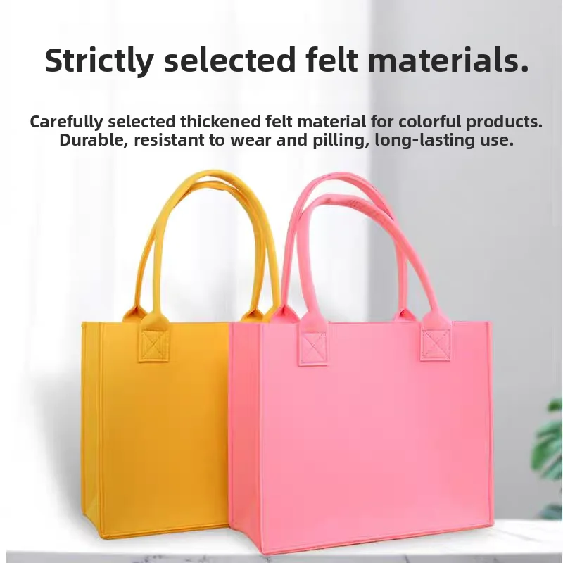 

Youth Casual Felt Handbag 2024 New Simple Color Versatile Faionable Women's Handbag Urban mat Sle Square Bag