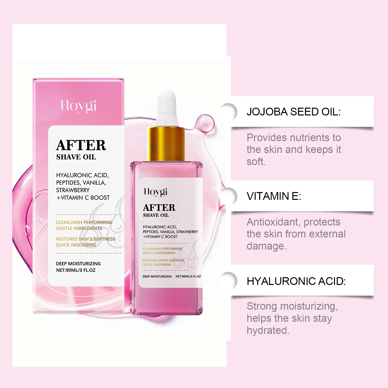 After Shave Oil Strawberry Scent Smoothing Skin Soothing Repair Moisturizing Essential Oil for Hair Removal Skin Care Non-Greasy view 4